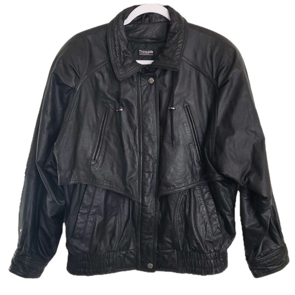 VTG Wilson Leather Jacket Motorcycle Western Bomber Thinsulate Lined Men's Med - Picture 1 of 11